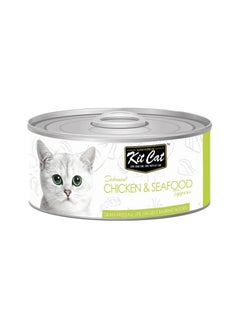 Buy Kit Cat Grain Free Chicken & Sea Food Topper Wet Cat Food 80G in UAE