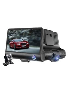 Buy NTECH 3-Channel Dash Cam 4" Inches TFT/LCD/Car/DVR, Front Inside Rear Three Way Night Vision HD 1080P Car Camera, 140° Wide Angle With G-Sensor Motion Detection Parking Monitor - Color (Black) in UAE