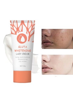 اشتري Gluta Whitening Lazy Cream-Moisturizing Tone Up Cream, Anti Aging Moisturizes Evens Skin Tone ,Light Makeup Covering Spots 30G في الامارات