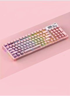 Buy Wireless three-mode Bluetooth keyboard, transparent mechanical keyboard, gaming RGB customized Gasket hot-swappable keyboard in Saudi Arabia