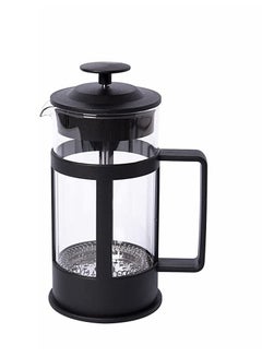Buy COOLBABY Coffee & Tea Maker, Thick Borosilicate Glass Coffee Maker, Stainless Steel Filter, Durable Heat Resistant, Black (350ml 2 Cups) in UAE