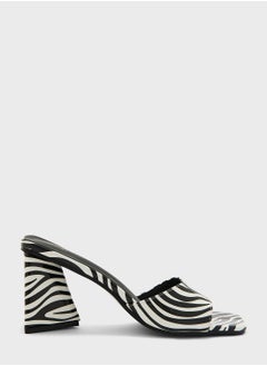 Buy Block Heel  Zebra Print Mules in Saudi Arabia