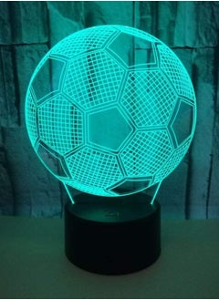 اشتري Room Football LED Colorful Gradient 3D Stereo Table Lamp Touch Remote USB Multicolor Night Light Desk Bedside Creative Decoration Gift Decoration LED Bed في الامارات