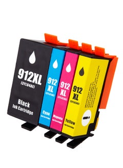 Buy Ink Cartridges 912XL for HP Set High Yield 4 Pack Black Cyan Magenta Yellow for OfficeJet in UAE