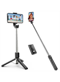 Buy 40" Selfie Stick Tripod, Extendable Bluetooth Selfie Stick with Wireless Remote for iPhone 13/12/12 Pro/11/11 Pro/XS/XR/X/8/7 Plus, Samsung, Google, LG, Sony, Huawei Smartphones, Black in UAE