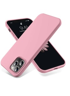 Buy Liquid Silicone Case Compatible with iPhone 14 Pro MAX Case Full Protection Anti-Shock Case Soft Anti-Scratch Microfiber Lining (Pink) in Egypt