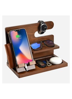 Buy Wood Phone Docking Charging Station - Wooden Phone Holder Stand and Organizer in UAE