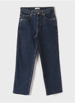 اشتري High Waisted Straight Fit Women's Denim Trousers في مصر