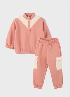 Buy Turtleneck Long Sleeve Baby Girl Sweatshirt and Pants 2-Piece Set in Egypt