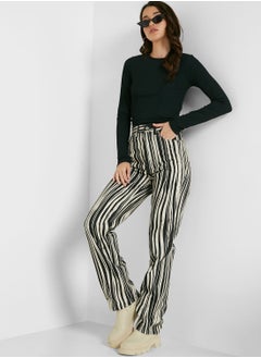 Buy Striped High Waist Jeans in UAE