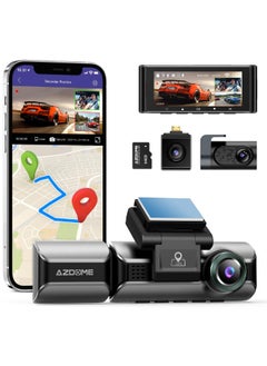 Buy 4K Dash Cam 3 Channel Dash Cam Front Rear And Interior Dash Cam Car Camera Night Vision Dash Cam For Cars in Saudi Arabia