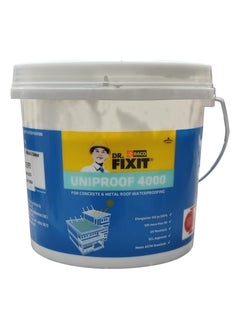 Buy Dr.Fixit Uniproof 4000|White Liquid Waterproof Sealant for Roof | Outdoor Water-Based Waterproof Coating. (Gallon (4 Kg)) in UAE