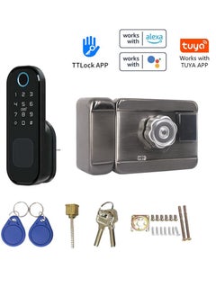 Buy Electronic Fingerprint Door Lock with Keypads for Tuya App, Electronic Digital Deadbolt Smart Lock for Front Door,Suitable for Wooden Doors, Security Doors, Garden Doors, Ou r Gate,etc in Saudi Arabia