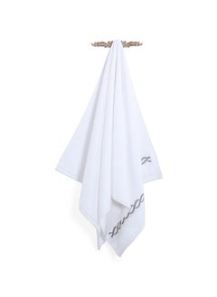 Buy Hotel Chain Embroidery Bath Sheet, White & Silver - 500 GSM, 85x165 cm in UAE