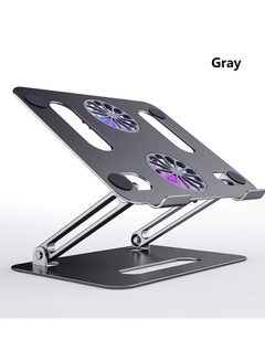 Buy Foldable Aluminum Laptop Stand With Heat Sink Gray in Saudi Arabia