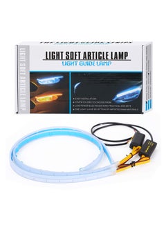 Buy SYOSI 2 Pcs Flexible Car Led Light Strip, Dual Color 24 Inches DRL LED Headlight Surface Strip Tube Light Daytime Running White & Amber Waterproof Switchback Sequential Lamp Turn Signal Light in UAE