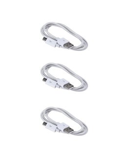 Buy Micro USB Charger Cable For Samsung White (3Pcs) in Saudi Arabia