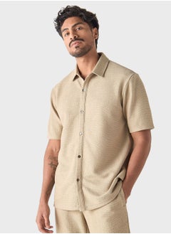 Buy Textured Regular Fit Shirt in Saudi Arabia