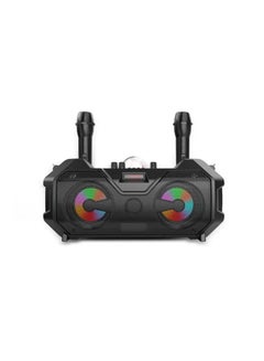 Buy MYK ZQS4240 Wireless Bluetooth Speaker With Colorful LED Light And Dual Wireless Microphone Black in UAE