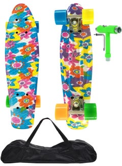Buy 22" Pany Skateboard PU Wheels Fish Shape With Carry Bag & Tool, Flowers in Egypt