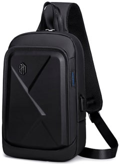 اشتري Hard Shell Cross Body Sling Bag Water Resistant Anti Theft Unisex Shoulder bag with Built in USB Port for Travel Business XB00080 في الامارات