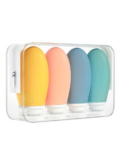 Buy 100ml silicone travel bottle for toiletries, 4 pack leak proof refillable squeezable containers for lotion liquid shampoo, BPA free and TSA approved travel accessories in UAE