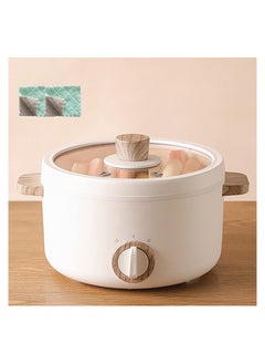 اشتري Electric Hot Pot, 1.5L Mini Multifunction Electric Cooker for Hot Pot, Stir Fry, Noodles, Pasta, Nonstick Frying Pan, Dual Power Control Ramen Cooker for Dorm and Office（white） في الامارات