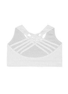 اشتري Kurve Girl’s Sleeveless Tank Top - Seamless Stretchy Strappy Back Crop Racerback Bra- Shirt Sports Bra for Kids, White-83, Small/Medium (Ages 4-8) في الامارات