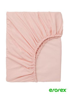 Buy Fitted sheet light pink 90x200 cm in Saudi Arabia