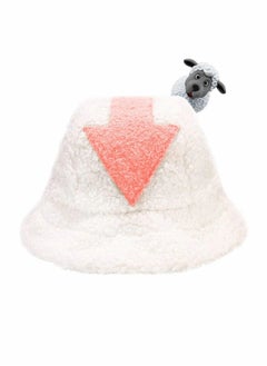 Buy Fluffy Bucket Hat Cosplay Costume for Adult Winter Plush Brown Color Arrowhead Fisherman Hat | One Size Fits All (Pink Arrow) in UAE