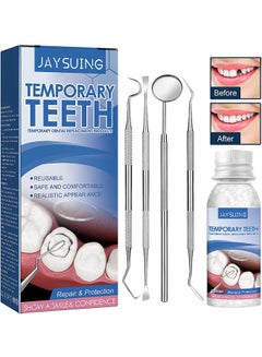 Buy Temporary Teeth Repair Kit, Moldable Tooth Replacements, Cavity Filler For Teeth, Temp Tooth Beads With 4 Dental Tools, Repair Missing Or Broken Teeth, Snap On Instant And Confident Smile in UAE
