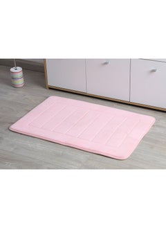 Buy Luxe Velvet Memory Foam Bathmat 60x90cm-pink in UAE