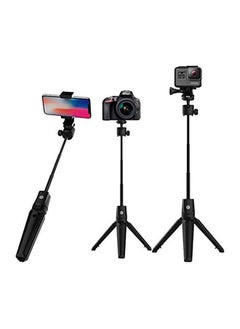 Buy K20 Aluminum Alloy Selfie Stick Tripod Extendable With Bluetooth Shutter Remote Control For Smartphone Self-Portrait Artifact Black in UAE