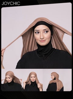Buy New Mercerized Cotton Jersey Headscarf Cross-tie Convenient Hijab for Women in UAE