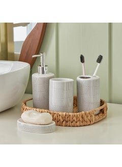 Buy Aristo 4-Piece Ceramic Bathroom Accessory Set 7 x 20 x 22 cm in UAE