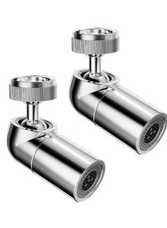 اشتري 2 Pack Faucet Extender, 720° Swivel Faucet Aerator, 2 Water Outlet Modes, Faucet Extender for Kitchen 55/64 inch Female Thread, Kitchen Sink Aerator Chrome في السعودية