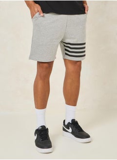 Buy Striped Print Detail Regular Fit Shorts in Saudi Arabia