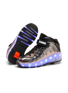 Buy Rechargeable Children's Boys and Girls Roller Skates Light Skating Wheel Shoes in Saudi Arabia