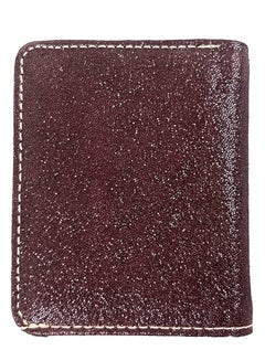 Buy Premium Sheep Leather Card Holder Wallet for Women Soft Metallic Dark Brown Leather ID Card & Credit Card Slots Fashionable Ladies Wallet in UAE