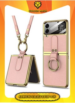 Buy Samsung Flip 4 Case with Ring, Galaxy Z Flip 4 Case with Ring, Light Luxury and Elegant Protective Cover for Samsung Galaxy Z Flip 4 5G, Pink in Egypt