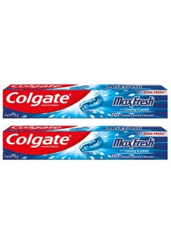 Buy Colgate Pack Of 2 Max Fresh Cool Mint Toothpaste with Cooling Crystals 100ml in Saudi Arabia