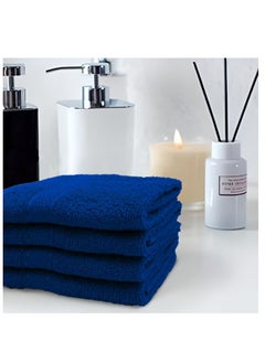 Buy Daffodil (Royal Blue) Premium Face Towel (30x30 Cm-Set of 2) 100% Cotton, Highly Absorbent and Quick dry, Hotel and Spa Quality Bath linen with Stripe Diamond Dobby-500 Gsm in UAE