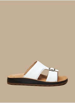 Buy Men's Solid Arabic Sandals with Buckle Detail in UAE