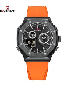 اشتري Men's Analog+Digital Round Shape Silicone Wrist Watch NF9216T B/B/O - 46 Mm في الامارات