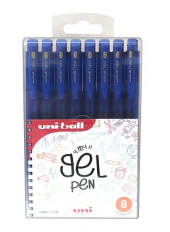 اشتري 8-Piece Signo Gel Ink Retractable Rollerball Pen 0.5mm Tip Blue Ink في الامارات