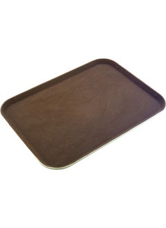 اشتري Non-Slip Tray With Rubber Surface And Pp Bottom - Brown 36X45 cm في الامارات