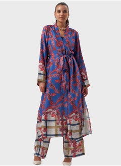 Buy Printed Tie Detail Kimono in UAE