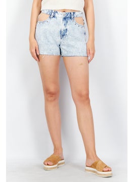 اشتري Women Washed Denim Shorts, Blue في الامارات