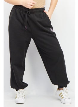 اشتري Women Sportswear Fit Brand Logo Drawstring Sweatpants, Black في الامارات