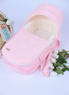 Buy Portable Baby Bed with Thick Padded Seat with High Quality Materials - Pink in UAE